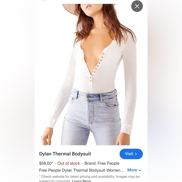 FREE PEOPLE Dylan Thermal Bodysuit Size XS - Picture 5 of 12